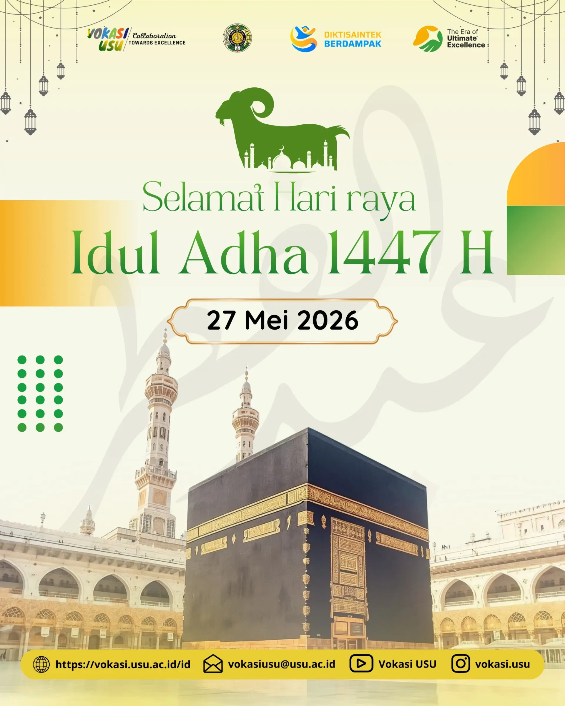 Fakultas Vokasi USU Mengucapkan Selamat Hari Raya Idul Adha 1447 H